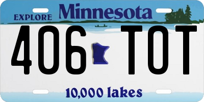 MN license plate 406TOT