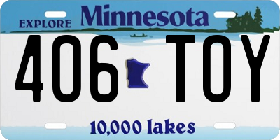 MN license plate 406TOY