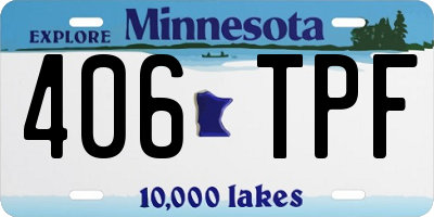 MN license plate 406TPF