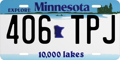 MN license plate 406TPJ