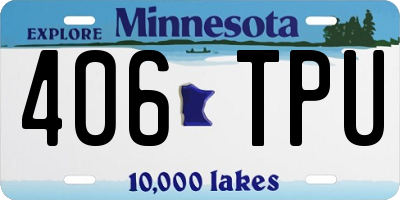 MN license plate 406TPU