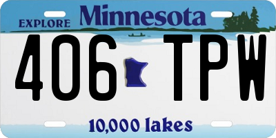 MN license plate 406TPW