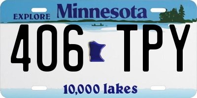 MN license plate 406TPY