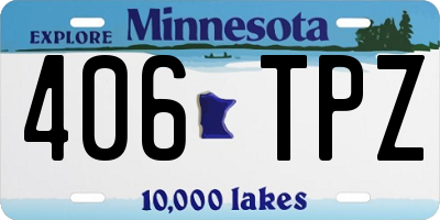 MN license plate 406TPZ