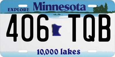 MN license plate 406TQB