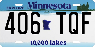 MN license plate 406TQF