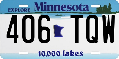 MN license plate 406TQW