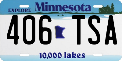 MN license plate 406TSA