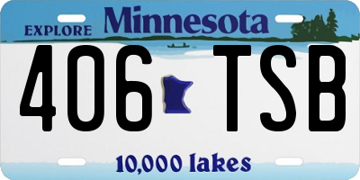 MN license plate 406TSB