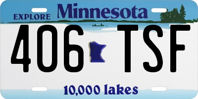 MN license plate 406TSF