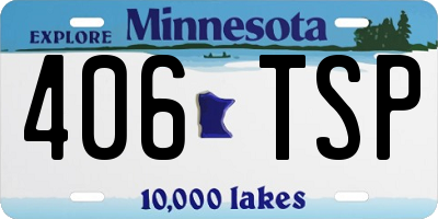 MN license plate 406TSP