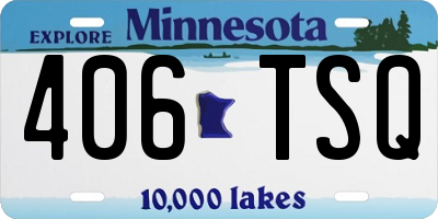 MN license plate 406TSQ