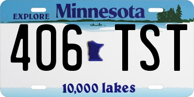 MN license plate 406TST