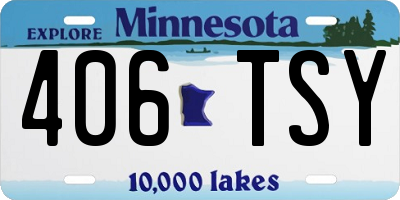 MN license plate 406TSY