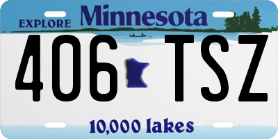 MN license plate 406TSZ