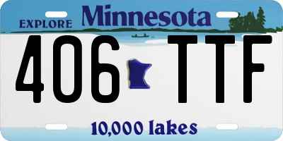 MN license plate 406TTF