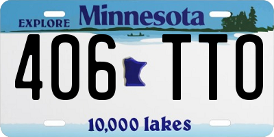 MN license plate 406TTO