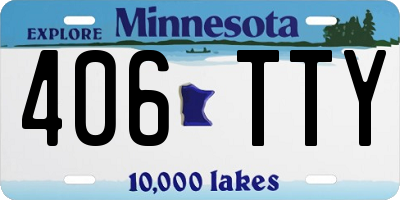 MN license plate 406TTY
