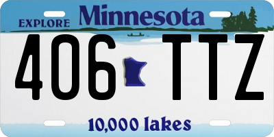 MN license plate 406TTZ