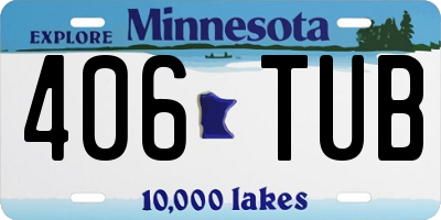 MN license plate 406TUB