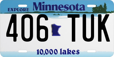 MN license plate 406TUK