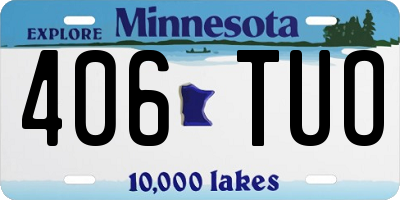 MN license plate 406TUO