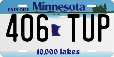 MN license plate 406TUP