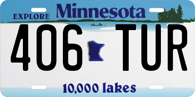MN license plate 406TUR
