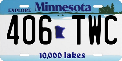 MN license plate 406TWC