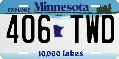 MN license plate 406TWD
