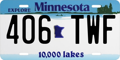 MN license plate 406TWF