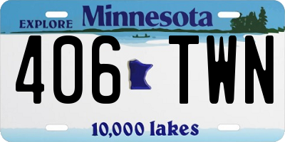 MN license plate 406TWN