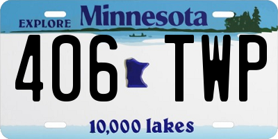 MN license plate 406TWP