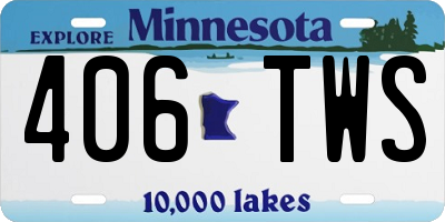 MN license plate 406TWS