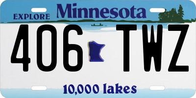 MN license plate 406TWZ