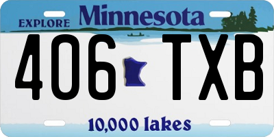MN license plate 406TXB