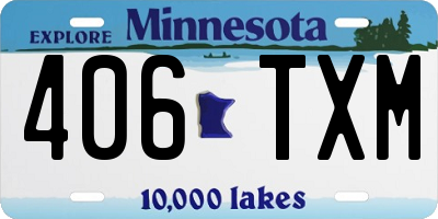 MN license plate 406TXM