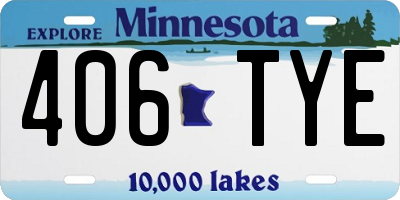 MN license plate 406TYE