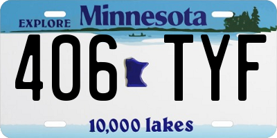 MN license plate 406TYF