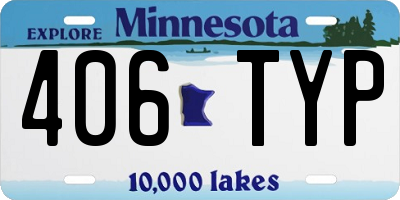 MN license plate 406TYP