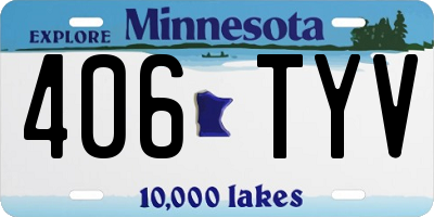 MN license plate 406TYV