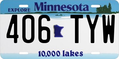 MN license plate 406TYW