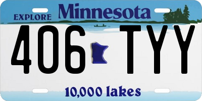 MN license plate 406TYY