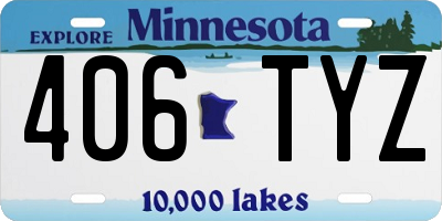 MN license plate 406TYZ