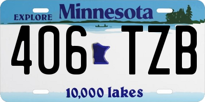 MN license plate 406TZB