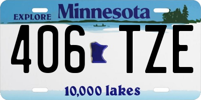 MN license plate 406TZE