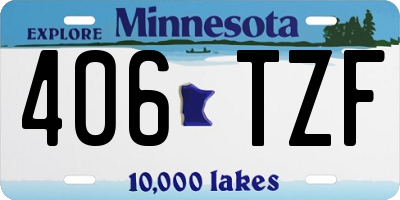 MN license plate 406TZF