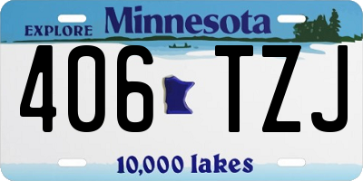 MN license plate 406TZJ