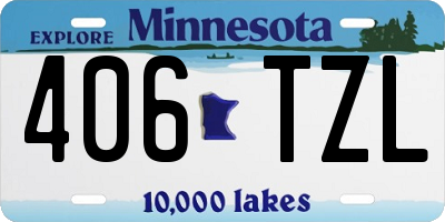 MN license plate 406TZL