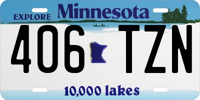 MN license plate 406TZN